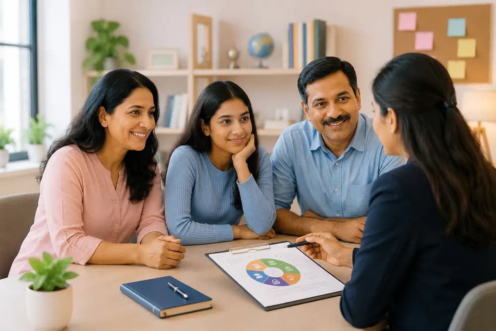 Parent and student counselling session at Kritavidya Academy